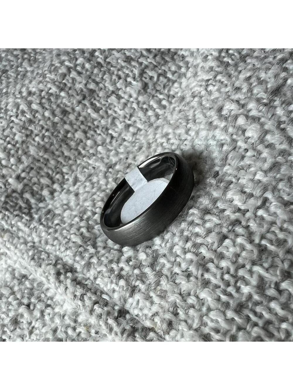 Men's Silver Tone Tungsten Carbibe Ring
